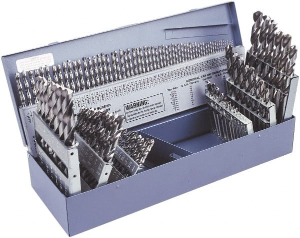 Interstate - 1/16 to 1/2", 118° Point, Oxide Finish, High Speed Steel Jobber Length Drill Bit Set - Apex Tool & Supply