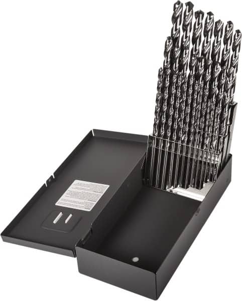 Precision Twist Drill - 1/16 to 1/2", 118° Point, Bright Finish, High Speed Steel Taper Length Drill Bit Set - Apex Tool & Supply