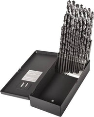 Precision Twist Drill - 1/16 to 1/2", 118° Point, Bright Finish, High Speed Steel Taper Length Drill Bit Set - Apex Tool & Supply
