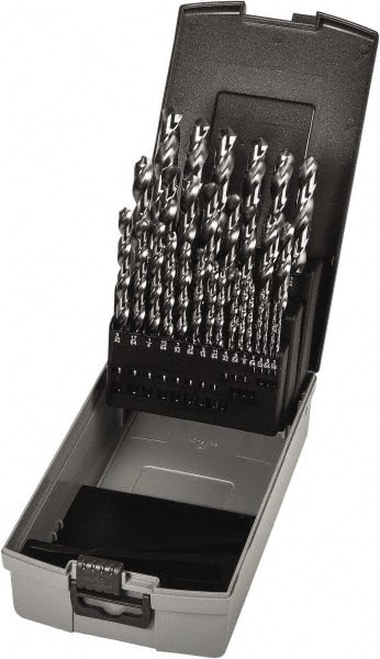 Precision Twist Drill - 1/16 to 1/2", 118° Point, Bright Finish, High Speed Steel Jobber Length Drill Bit Set - Apex Tool & Supply
