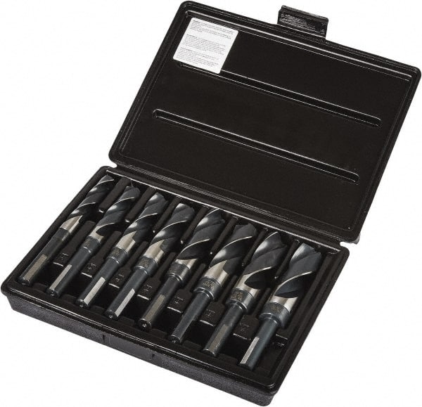 Precision Twist Drill - 9/16 to 1", 118° Point, Oxide Finish, High Speed Steel Reduced Shank Drill Bit Set - Apex Tool & Supply