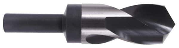 Precision Twist Drill - 1-13/32" Drill, 118° Point, High Speed Steel Silver Deming & Reduced Shank Drill Bit - Bright Finish, 6" OAL, Straight Shank, 3" Flute Length, Right Hand Cut, Standard Point, Spiral Flute, Regular Spiral - Apex Tool & Supply