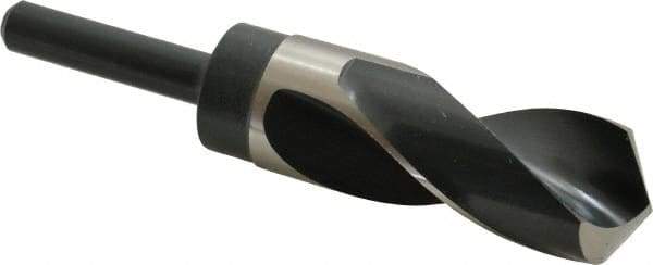 Precision Twist Drill - 1-9/32" Drill, 118° Point, High Speed Steel Silver Deming & Reduced Shank Drill Bit - Bright Finish, 6" OAL, Straight Shank, 3" Flute Length, Right Hand Cut, Standard Point, Spiral Flute, Regular Spiral - Apex Tool & Supply