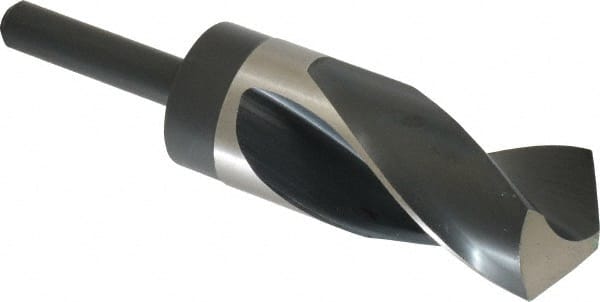 Precision Twist Drill - 1-1/2" Drill, 118° Point, High Speed Steel Silver Deming & Reduced Shank Drill Bit - Apex Tool & Supply