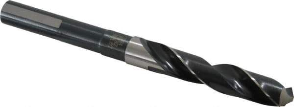 Precision Twist Drill - 37/64" Drill, 118° Point, High Speed Steel Silver Deming & Reduced Shank Drill Bit - Bright Finish, 6" OAL, Flats on Shank, 3" Flute Length, Right Hand Cut, Standard Point, Spiral Flute, Regular Spiral - Apex Tool & Supply