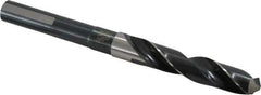 Precision Twist Drill - 37/64" Drill, 118° Point, High Speed Steel Silver Deming & Reduced Shank Drill Bit - Bright Finish, 6" OAL, Flats on Shank, 3" Flute Length, Right Hand Cut, Standard Point, Spiral Flute, Regular Spiral - Apex Tool & Supply