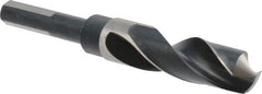 Precision Twist Drill - 27/32" Drill, 118° Point, High Speed Steel Silver Deming & Reduced Shank Drill Bit - Bright Finish, 6" OAL, Flats on Shank, 3" Flute Length, Right Hand Cut, Standard Point, Spiral Flute, Regular Spiral - Apex Tool & Supply