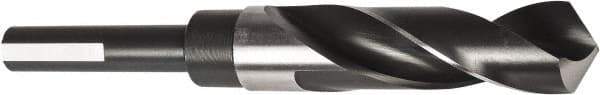 Precision Twist Drill - 13/16" Drill, 118° Point, High Speed Steel Silver Deming & Reduced Shank Drill Bit - Bright Finish, 6" OAL, Flats on Shank, 3" Flute Length, Right Hand Cut, Standard Point, Spiral Flute, Regular Spiral - Apex Tool & Supply