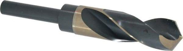 Precision Twist Drill - 63/64" Drill, 118° Point, Cobalt Silver Deming & Reduced Shank Drill Bit - Bright Finish, 6" OAL, Straight Shank, 3" Flute Length, Right Hand Cut, Split Point, Spiral Flute, Regular Spiral - Apex Tool & Supply