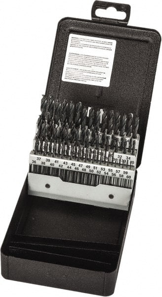 Precision Twist Drill - 135° Point, Oxide Finish, High Speed Steel Screw Machine Length Drill Bit Set - Apex Tool & Supply