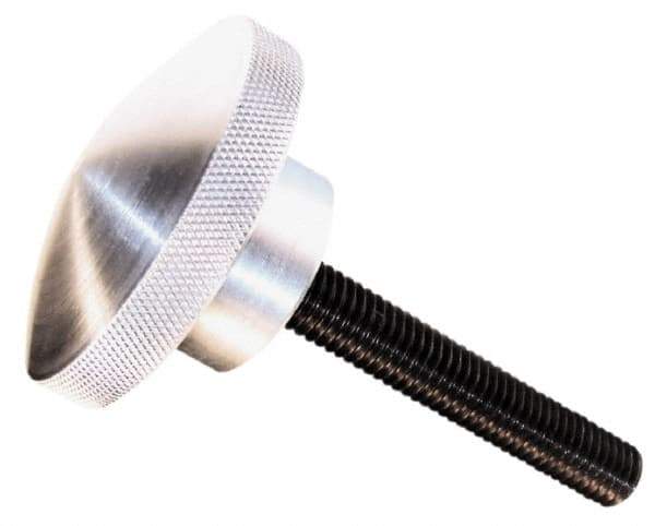 Morton Machine Works - 2-1/4" Head, Knurled Knob - Threaded Stem, Aluminum - Apex Tool & Supply