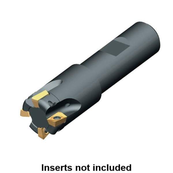 Kennametal - 25mm Cut Diam, 9.06mm Max Depth of Cut, 25mm Shank Diam, 96mm OAL, Indexable Square Shoulder End Mill - ADKT 1035.. Inserts, Weldon Shank, 90° Lead Angle, Series NGE-A - Apex Tool & Supply