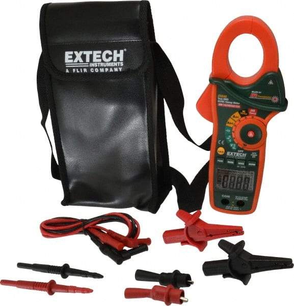 Extech - EX840, CAT IV, Digital True RMS Auto Ranging Clamp Meter with 1.7" Clamp On Jaws - 1000 VAC/VDC, 1000 AC/DC Amps, Measures Voltage, Capacitance, Continuity, Frequency, Resistance, Temperature - Apex Tool & Supply