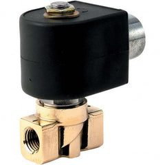 Parker - 120/60 - 110/50 VAC 1/8" NPT Port Brass Two-Way Direct Acting Solenoid Valve - Apex Tool & Supply