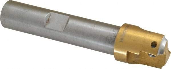 Superbee - 0.07 to 0.125 Inch Cutting Radius, 1 Inch Cutter Diameter, 2 Style EM 15 Inserts, 3/4 Inch Shank Diameter, Indexable Concave Radius Cutter - 4.5 Inch Overall Length - Apex Tool & Supply