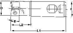 Superbee - 0.07 to 0.13 Inch Cutting Radius, 1-1/4 Inch Cutter Diameter, 2 Style EM19 Inserts, 1-1/4 Inch Shank Diameter, Indexable Convex Radius Cutter - 5 Inch Overall Length - Apex Tool & Supply