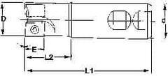 Superbee - 0.07 to 0.13 Inch Cutting Radius, 1-1/4 Inch Cutter Diameter, 2 Style EM19 Inserts, 1-1/4 Inch Shank Diameter, Indexable Convex Radius Cutter - 5 Inch Overall Length - Apex Tool & Supply