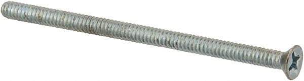 Value Collection - #6-32 UNC, 2-1/2" OAL Phillips Drive Machine Screw - Flat Head, Grade 2 Steel, Zinc-Plated Finish, Without Washer - Apex Tool & Supply