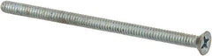 Value Collection - #6-32 UNC, 2-1/2" OAL Phillips Drive Machine Screw - Flat Head, Grade 2 Steel, Zinc-Plated Finish, Without Washer - Apex Tool & Supply