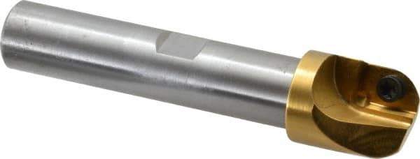 Superbee - 0.437, 1 Inch Cutter Diameter, 1 Style EM19 Insert, 3/4 Inch Shank Diameter, Indexable Convex Radius Cutter - 4.5 Inch Overall Length - Apex Tool & Supply