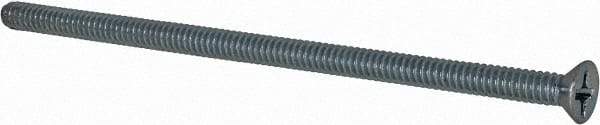 Value Collection - #6-32 UNC, 3" OAL Phillips Drive Machine Screw - Flat Head, Grade 2 Steel, Zinc-Plated Finish, Without Washer - Apex Tool & Supply