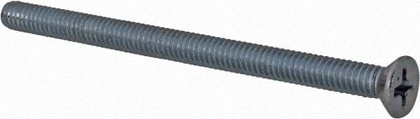 Value Collection - #8-32 UNC, 2-1/2" OAL Phillips Drive Machine Screw - Flat Head, Grade 2 Steel, Zinc-Plated Finish, Without Washer - Apex Tool & Supply