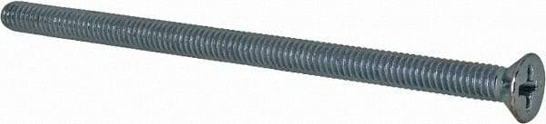 Value Collection - #8-32 UNC, 3" OAL Phillips Drive Machine Screw - Flat Head, Grade 2 Steel, Zinc-Plated Finish, Without Washer - Apex Tool & Supply