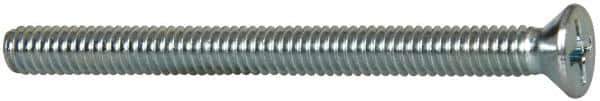 Value Collection - #8-32 UNC, 2" OAL Phillips Drive Machine Screw - Flat Head, Grade 2 Steel, Zinc-Plated Finish, Without Washer - Apex Tool & Supply