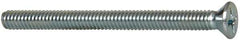 Value Collection - #8-32 UNC, 2" OAL Phillips Drive Machine Screw - Flat Head, Grade 2 Steel, Zinc-Plated Finish, Without Washer - Apex Tool & Supply