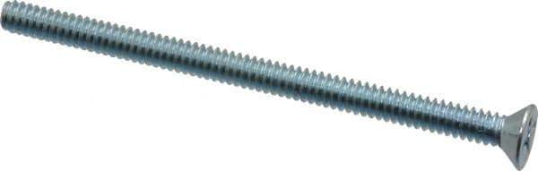 Value Collection - #10-24 UNC, 3" OAL Phillips Drive Machine Screw - Flat Head, Grade 2 Steel, Zinc-Plated Finish, Without Washer - Apex Tool & Supply