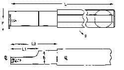 NIKCOLE MINI-SYSTEMS - Internal Thread, 1-1/4" Max Depth of Cut, 6" OAL, Left Hand Indexable Grooving Cutoff Toolholder - 1-1/4" Shank Width, GIE Insert Style, THI Toolholder Style, Series Mini-Systems - Apex Tool & Supply