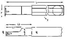 NIKCOLE MINI-SYSTEMS - Internal Thread, 1-1/4" Max Depth of Cut, 6" OAL, Right Hand Indexable Grooving Cutoff Toolholder - 1-1/4" Shank Width, GIE Insert Style, THI Toolholder Style, Series Mini-Systems - Apex Tool & Supply
