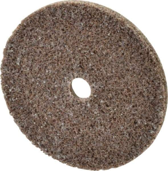 3M - 2" Diam, 1/8" Face Width, 1/4" Center Hole, Medium Grade, Aluminum Oxide Deburring Wheel - Unitized, Hard Density 7 Grade, 22,100 RPM - Apex Tool & Supply