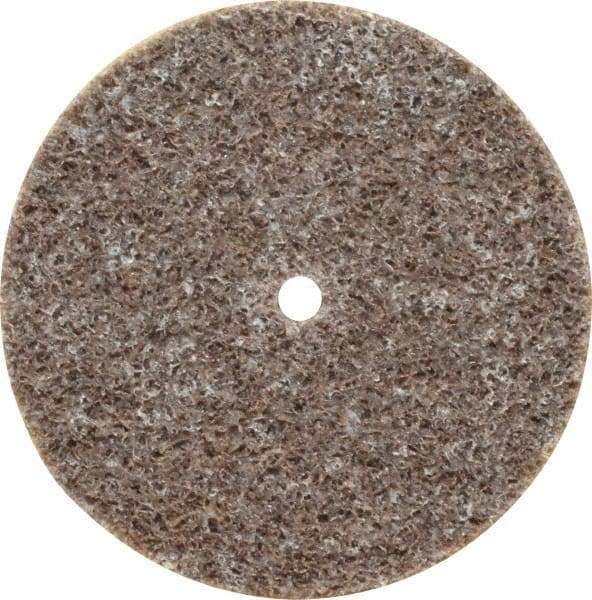 3M - 1-1/2" Diam, 1/8" Face Width, 1/8" Center Hole, Medium Grade, Aluminum Oxide Deburring Wheel - Unitized, Hard Density 7 Grade, 30,100 RPM - Apex Tool & Supply