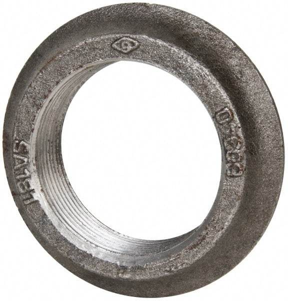 Made in USA - 2" Pipe, 3-1/2" Diam x 3/32" Thick, Tank Flange with Pilot - For Threaded Pipe, 2-5/8" Pilot Hole, 27/32" Overall Height, 2-7/8" Top Diam, Carbon Steel - Apex Tool & Supply