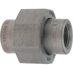 Made in USA - Size 3/8", Class 3,000, Forged Carbon Steel Black Pipe Union - 3,000 psi, Threaded End Connection - Apex Tool & Supply