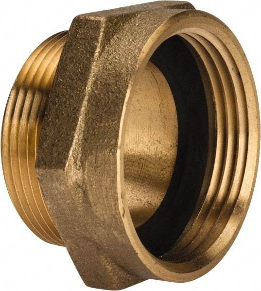 EVER-TITE Coupling Products - 1-1/2 FNST x 1-1/2 MNPT Hydrant Hex Nipple - Brass - Apex Tool & Supply