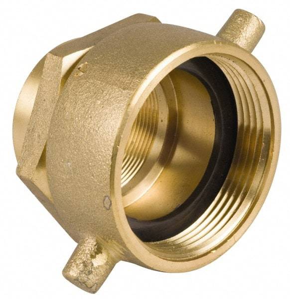 EVER-TITE Coupling Products - 2-1/2 FNST x 1-1/2 FNPT Hydrant Swivel Adapter - Brass - Apex Tool & Supply