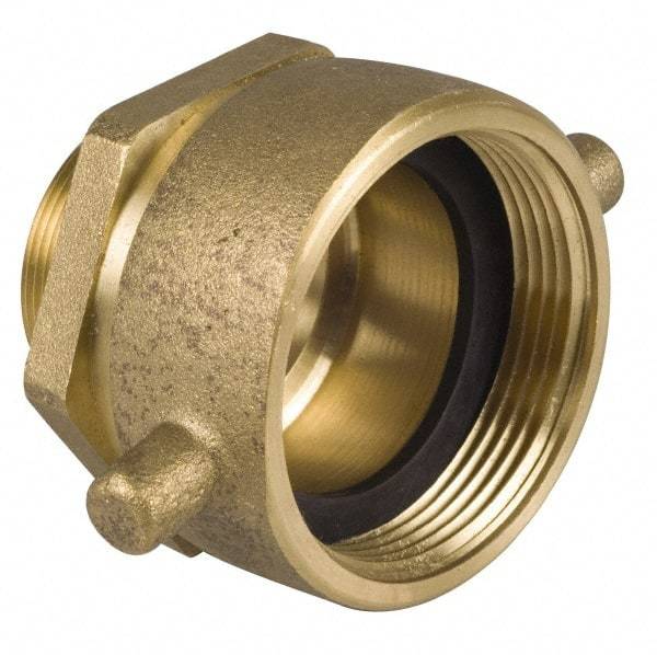 EVER-TITE Coupling Products - 2-1/2 FNST x 2-1/2 MNPT Hydrant Swivel Adapter - Brass - Apex Tool & Supply