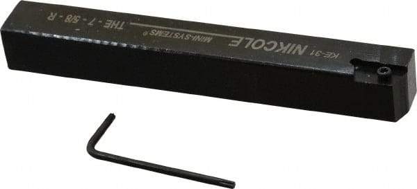 NIKCOLE MINI-SYSTEMS - External Thread, 5" OAL, Right Hand Indexable Grooving Cutoff Toolholder - 5/8" Shank Height x 5/8" Shank Width, GIE Insert Style, THE Toolholder Style, Series Mini-Systems - Apex Tool & Supply