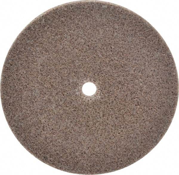 3M - 3" Diam, 1/8" Face Width, 1/4" Center Hole, Medium Grade, Aluminum Oxide Deburring Wheel - Unitized, Hard Density 8 Grade, 18,100 RPM - Apex Tool & Supply