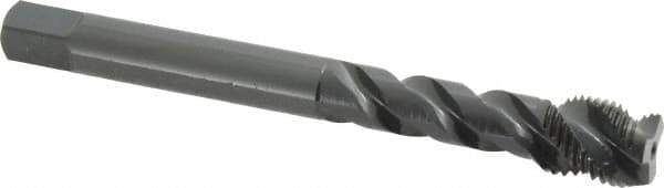 OSG - M12x1.25 Metric Fine 3 Flute 6H Modified Bottoming Spiral Flute Tap - Vanadium High Speed Steel, Oxide Finish, 100mm OAL, Right Hand Flute, Right Hand Thread - Apex Tool & Supply