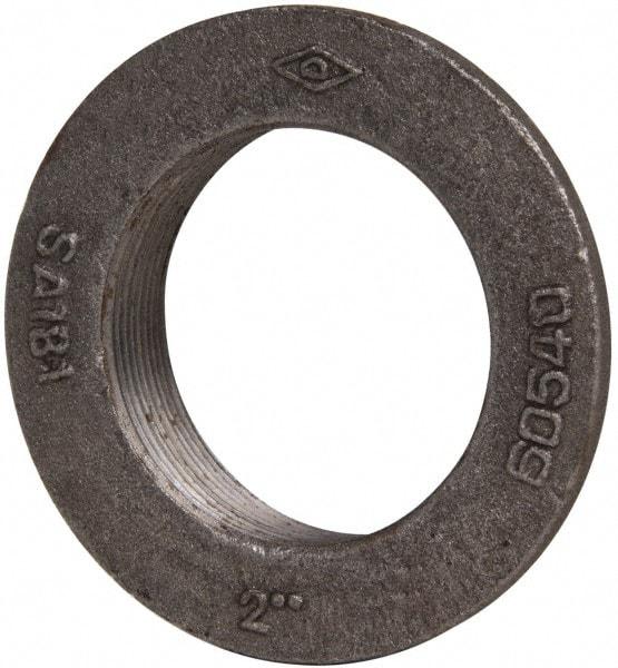 Made in USA - 2" Pipe, 3-1/2" Diam x 5/32" Thick, Tank Flange without Pilot - For Threaded Pipe, 27/32" Overall Height, 2-7/8" Bottom Diam, 2-37/64" Top Diam, Carbon Steel - Apex Tool & Supply