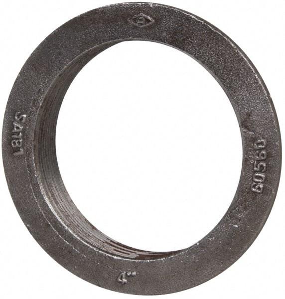Made in USA - 4" Pipe, 5-3/4" Diam x 5/16" Thick, Tank Flange without Pilot - For Threaded Pipe, 1-7/32" Overall Height, 5-1/8" Bottom Diam, 4-13/16" Top Diam, Carbon Steel - Apex Tool & Supply