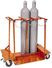 Made in USA - 1,500 Lb Capacity 42" OAH Cylinder Truck - Push Handle, Steel - Apex Tool & Supply