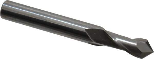 Melin Tool - 8mm Diam, 20mm LOC, 2 Flute, 90° Point Angle, Solid Carbide Drill Mill - Uncoated, 2-1/2" OAL, 8mm Shank Diam - Apex Tool & Supply
