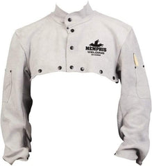 MCR Safety - Size M, Cape Sleeves & Bib - Leather, 41.3 oz, Gray - Apex Tool & Supply