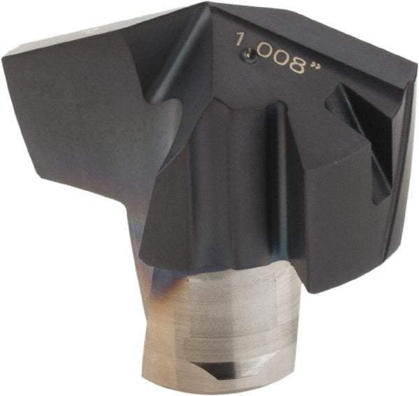 Iscar - Series ICP, 1.008" Diam Grade IC908 140° Replaceable Drill Tip - Carbide, TiAlN Finish, 25 Seat Size, Through Coolant - Apex Tool & Supply