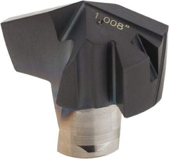 Iscar - Series ICP, 1.008" Diam Grade IC908 140° Replaceable Drill Tip - Carbide, TiAlN Finish, 25 Seat Size, Through Coolant - Apex Tool & Supply