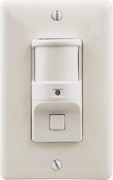 Hubbell Wiring Device-Kellems - 1,200 Square Ft. Coverage, Infrared Motion Sensor Wall Switch - 1,800 at 120 V Incandescent, 4,155 at 277 V Fluorescent, 120 to 277 VAC, White - Apex Tool & Supply